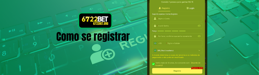 Cadastro no 6722BET
